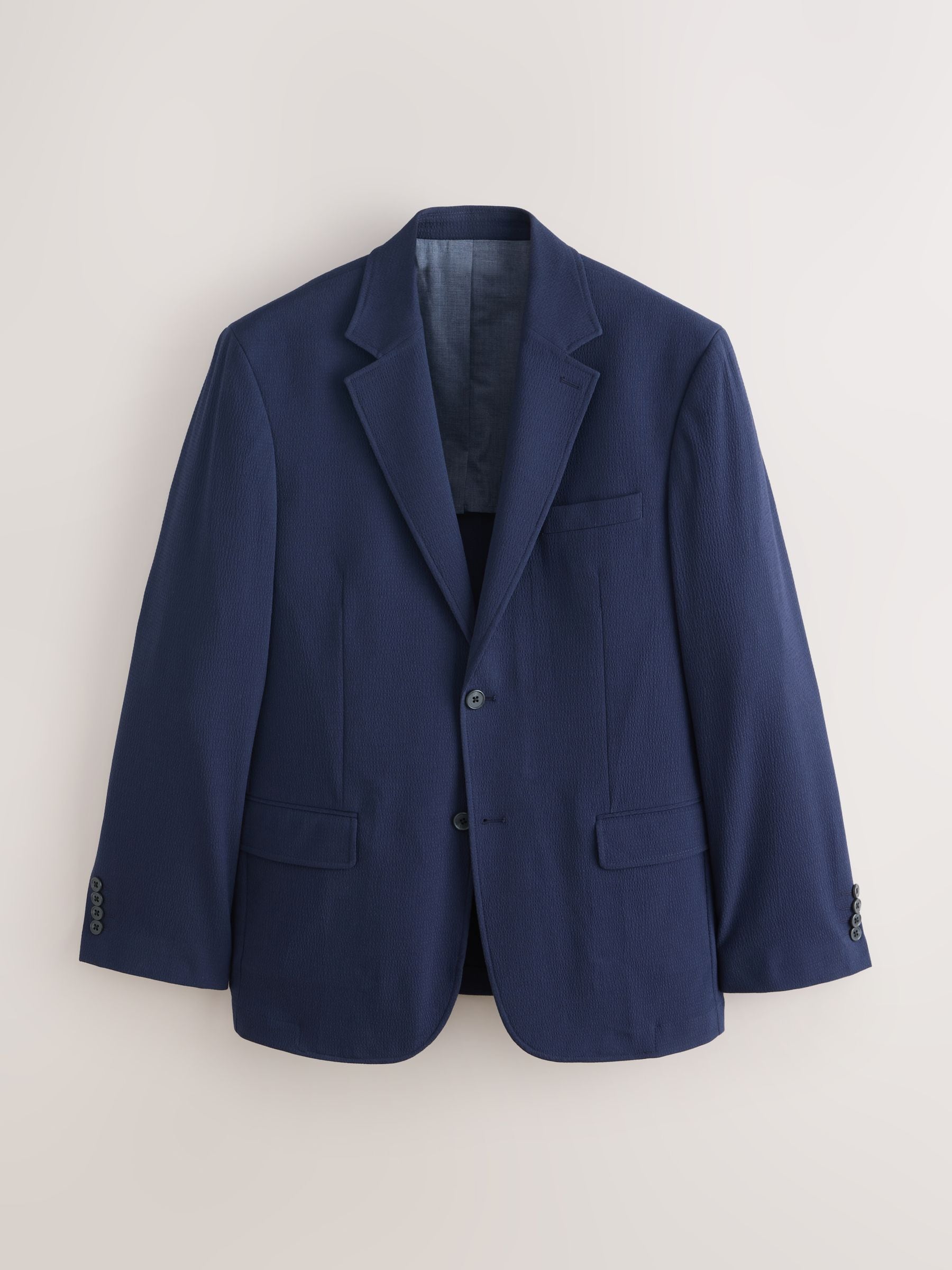 Buy Navy Relaxed Fit Seersucker Texture Suit Jacket from Next USA