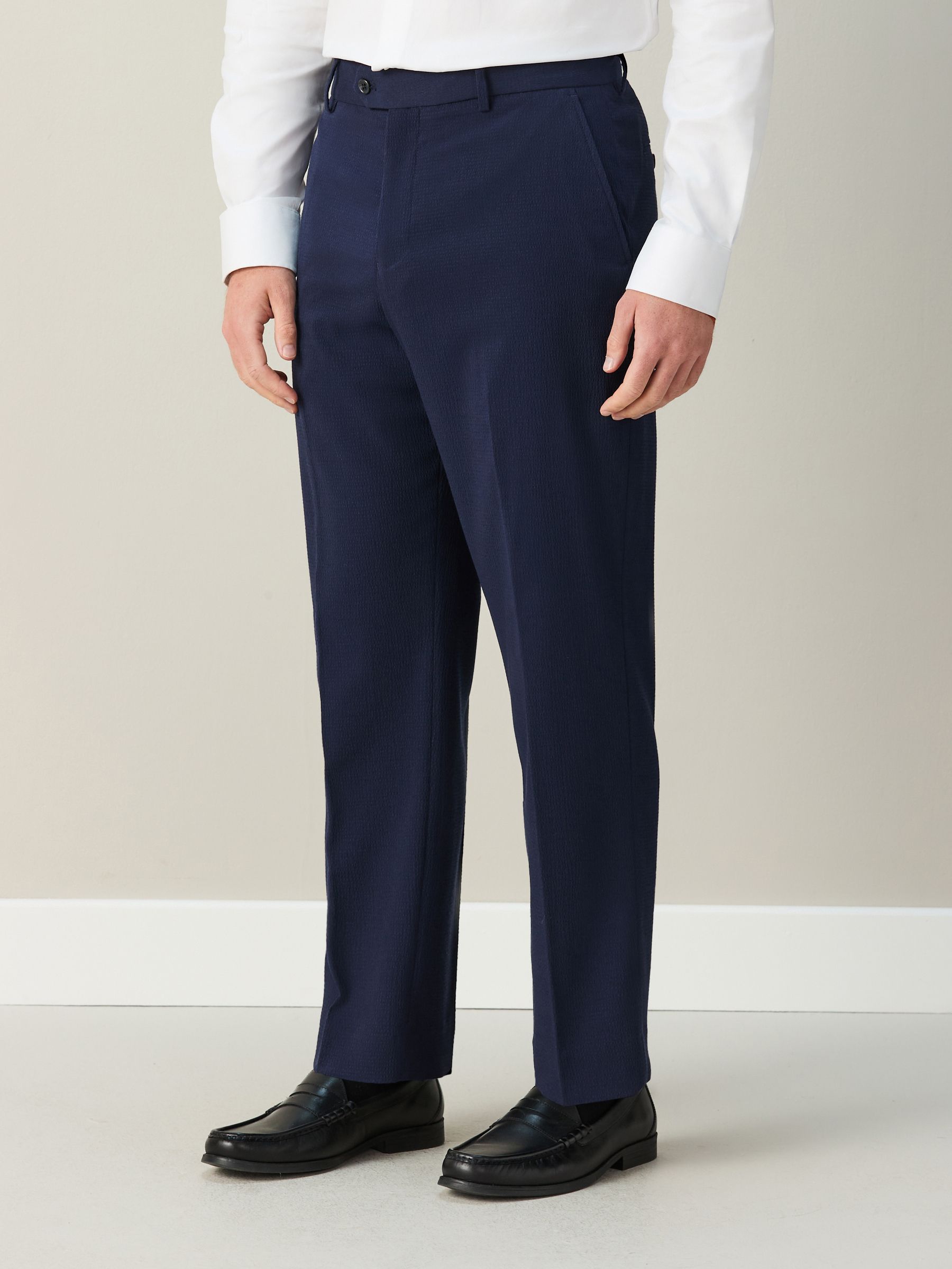 GTA ネイビー シアサッカー pants Next：日本 ネイビー - リラックスフィットシアサッカー素材スーツ