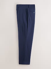 Navy Relaxed Fit Seersucker Texture Suit Trousers - Image 6 of 9