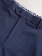Navy Relaxed Fit Seersucker Texture Suit Trousers - Image 8 of 9