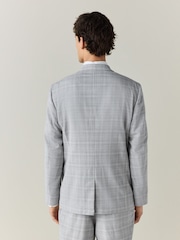 Grey Relaxed Fit Seersucker Check Suit Jacket - Image 3 of 11