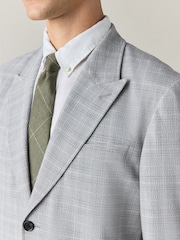 Grey Relaxed Fit Seersucker Check Suit Jacket - Image 5 of 11