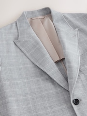 Grey Relaxed Fit Seersucker Check Suit Jacket - Image 8 of 11