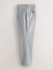 Grey Relaxed Fit Seersucker Check Suit Trousers - Image 2 of 5