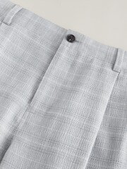 Grey Relaxed Fit Seersucker Check Suit Trousers - Image 4 of 5