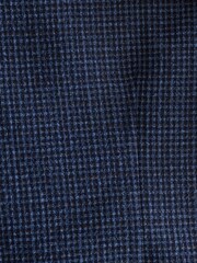 Navy Relaxed Fit Wool Blend Gingham Check Suit Jacket - Image 11 of 11