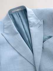 Light Blue N.Premium Tailored Fit Wool Blend Motion Flex Marl Texture Suit Jacket - Image 10 of 13