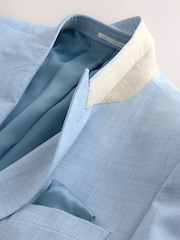 Light Blue N.Premium Tailored Fit Wool Blend Motion Flex Marl Texture Suit Jacket - Image 11 of 13