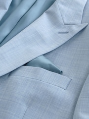 Light Blue N.Premium Tailored Fit Wool Blend Motion Flex Marl Texture Suit Jacket - Image 12 of 13