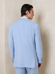 Light Blue N.Premium Tailored Fit Wool Blend Motion Flex Marl Texture Suit Jacket - Image 3 of 13
