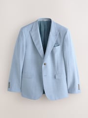 Light Blue N.Premium Tailored Fit Wool Blend Motion Flex Marl Texture Suit Jacket - Image 8 of 13