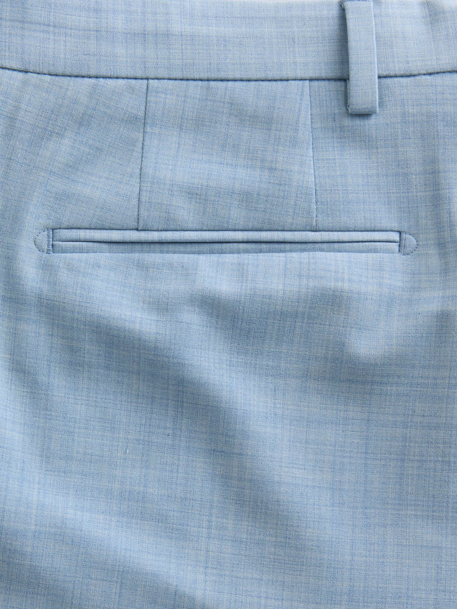 Buy Light Blue N.Premium Tailored Fit Wool Blend Motion Flex Marl