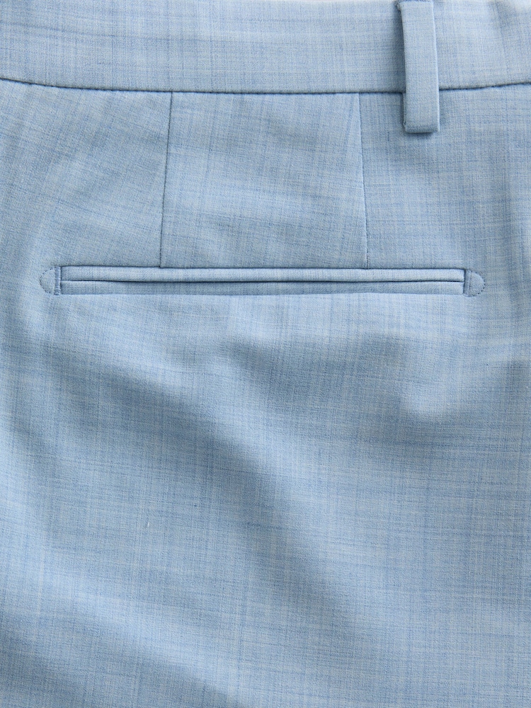 Light Blue N.Premium Tailored Fit Wool Blend Motion Flex Marl Texture Suit Trousers - Image 10 of 10