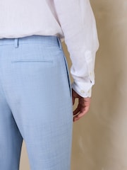 Light Blue N.Premium Tailored Fit Wool Blend Motion Flex Marl Texture Suit Trousers - Image 4 of 10