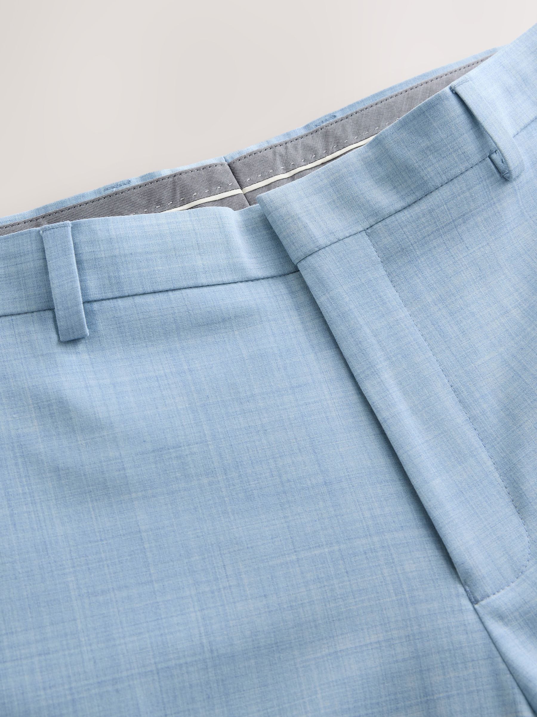 Buy Light Blue N.Premium Tailored Fit Wool Blend Motion Flex Marl