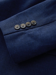 أزرق داكن - سترة بدلة من مزيج الكتان بنسيج محكم من N. Premium - صورة 11 من 13