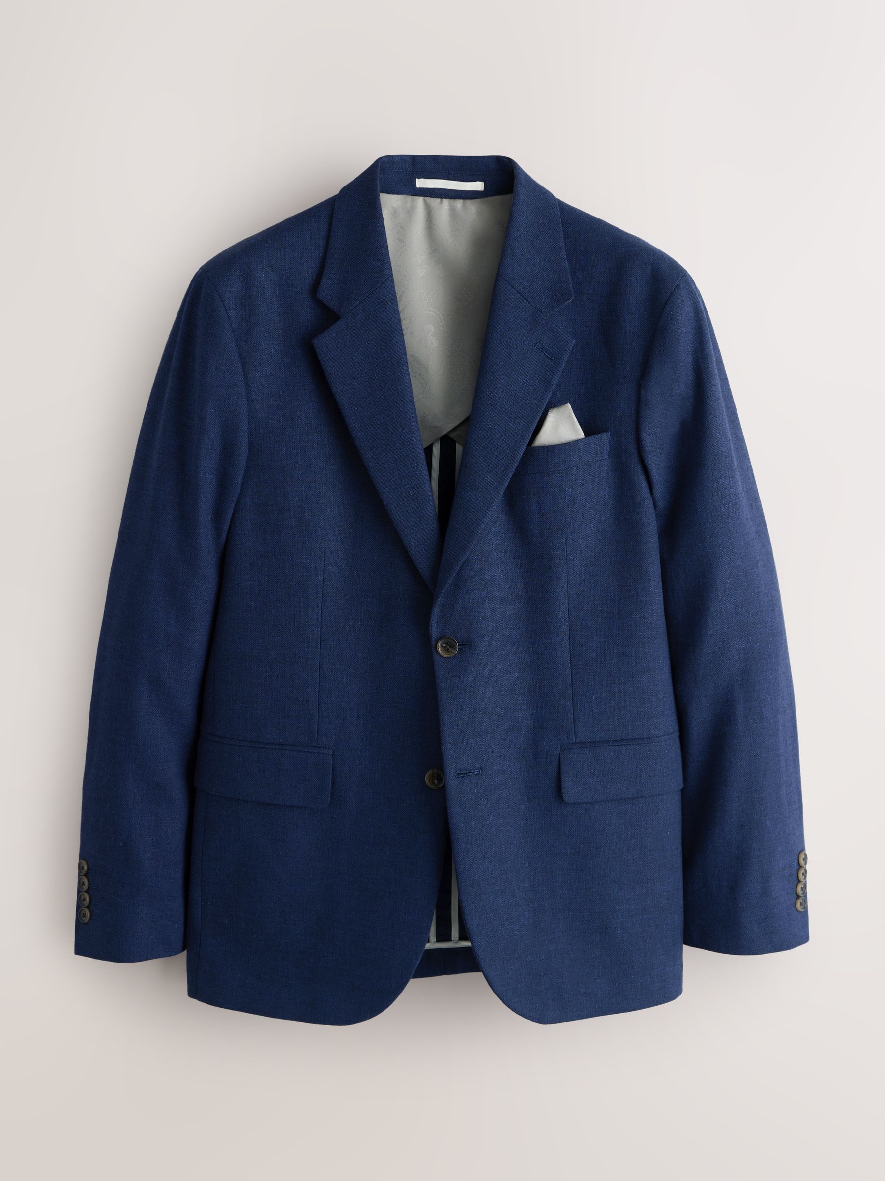 Buy Navy Tailored Fit Linen Blend Texture Suit Jacket from Next USA