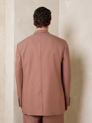 Светло-коричневый - Loose Fit Cotton Linen Suit Jacket - Изображение 3 5