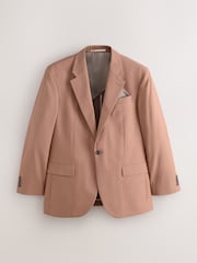 Hellbraun - Weite Passform Anzugjacke aus Baumwollleinen - Bild 6 von 11