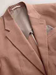 Hellbraun - Weite Passform Anzugjacke aus Baumwollleinen - Bild 7 von 11