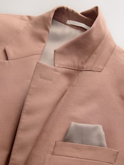 Hellbraun - Weite Passform Anzugjacke aus Baumwollleinen - Bild 8 von 11