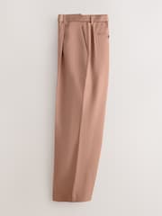 Hellbraun - Loose Fit Cotton Linen Suit Trousers - Bild 6 von 9