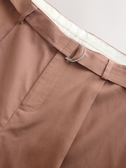 Hellbraun - Loose Fit Cotton Linen Suit Trousers - Bild 7 von 9