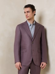 Violeta violeta - N.Premium Tailored Fit 100% Linen Suit Jacket - Attēls 1 no 8