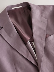Mauve Purple N.Premium Tailored Fit 100% Linen Suit Jacket - Image 11 of 14