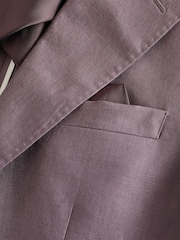 Mauve Purple N.Premium Tailored Fit 100% Linen Suit Jacket - Image 13 of 14