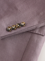 Mauve Purple N.Premium Tailored Fit 100% Linen Suit Jacket - Image 14 of 14