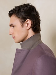 Violeta violeta - N.Premium Tailored Fit 100% Linen Suit Jacket - Attēls 8 no 8