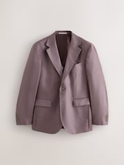 Mauve Purple N.Premium Tailored Fit 100% Linen Suit Jacket - Image 9 of 14
