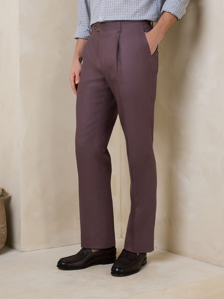 モーブパープル - N. Premium テーラードフィット 100% リネンスーツパンツ - 画像 1 / 4