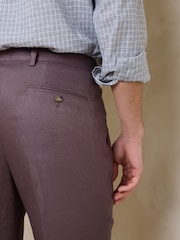 モーブパープル - N. Premium テーラードフィット 100% リネンスーツパンツ - 画像 3 / 4