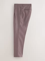 Mauve Purple N.Premium Tailored Fit 100% Linen Suit Trousers - Image 7 of 10