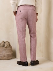 Rosa - Calças de terno com textura de mistura de linho - Imagem 3 de 5