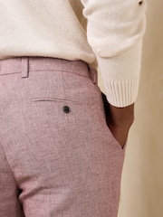 Rosa - Calças de terno com textura de mistura de linho - Imagem 5 de 5