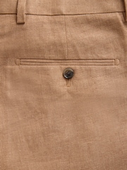 ටොෆි දුඹුරු - N.Premium Linen Blend Texture Suit Trousers - 10න් 9 වන රූපය