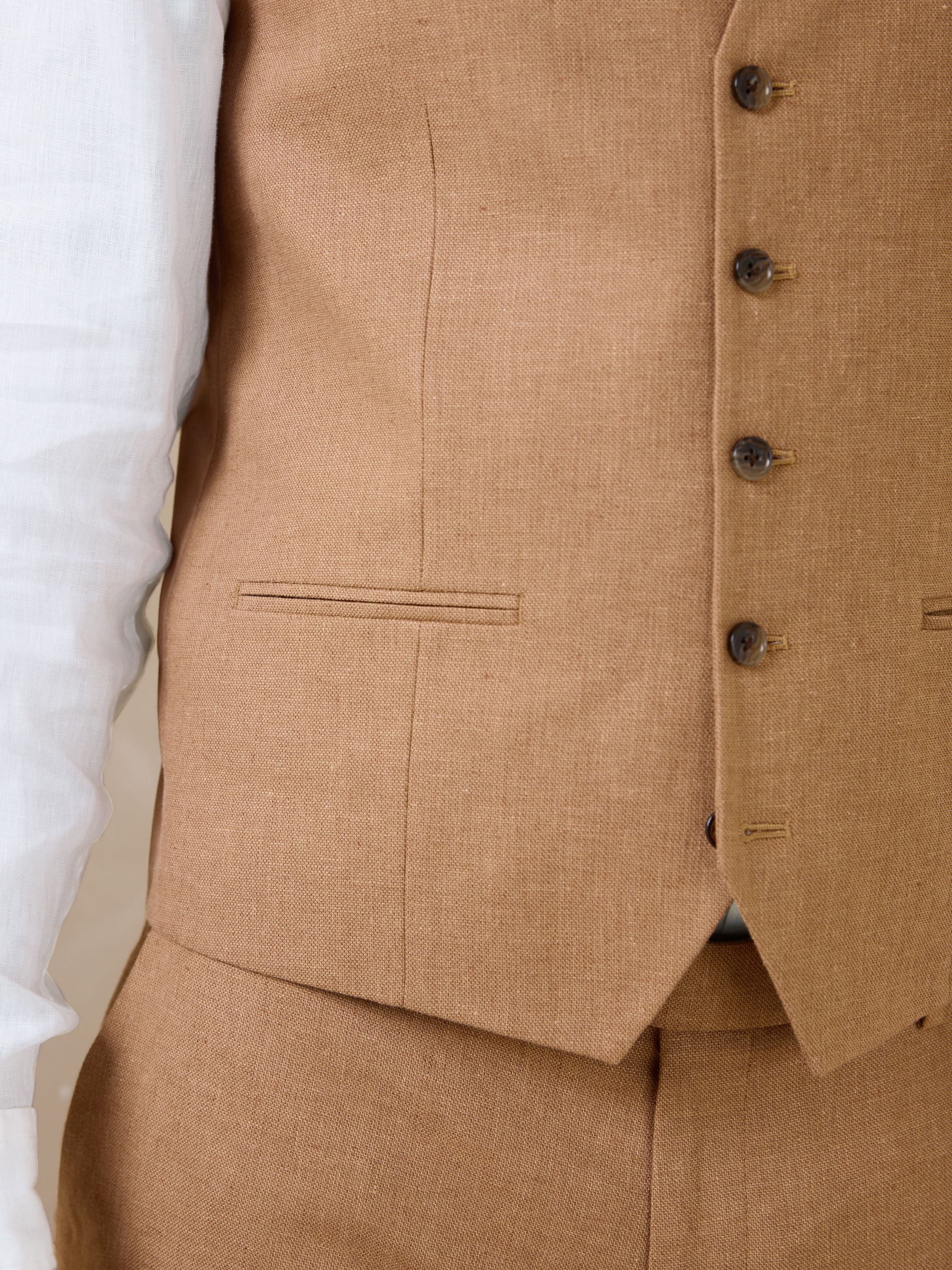 Buy Toffee Brown Linen Blend Texture Suit Waistcoat from Next USA