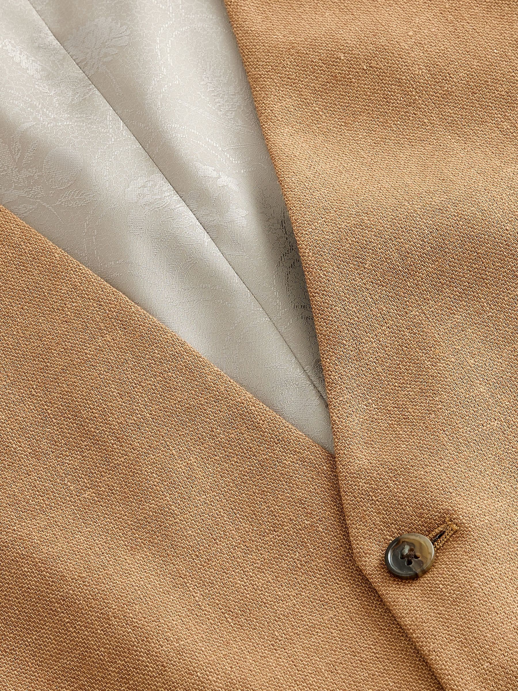 Buy Toffee Brown Linen Blend Texture Suit Waistcoat from Next USA