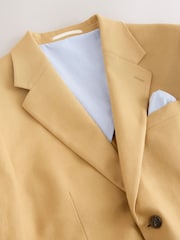 Желтый - N. Premium Tailored Fit Linen Cotton Suit Jacket - Изображение 10 13