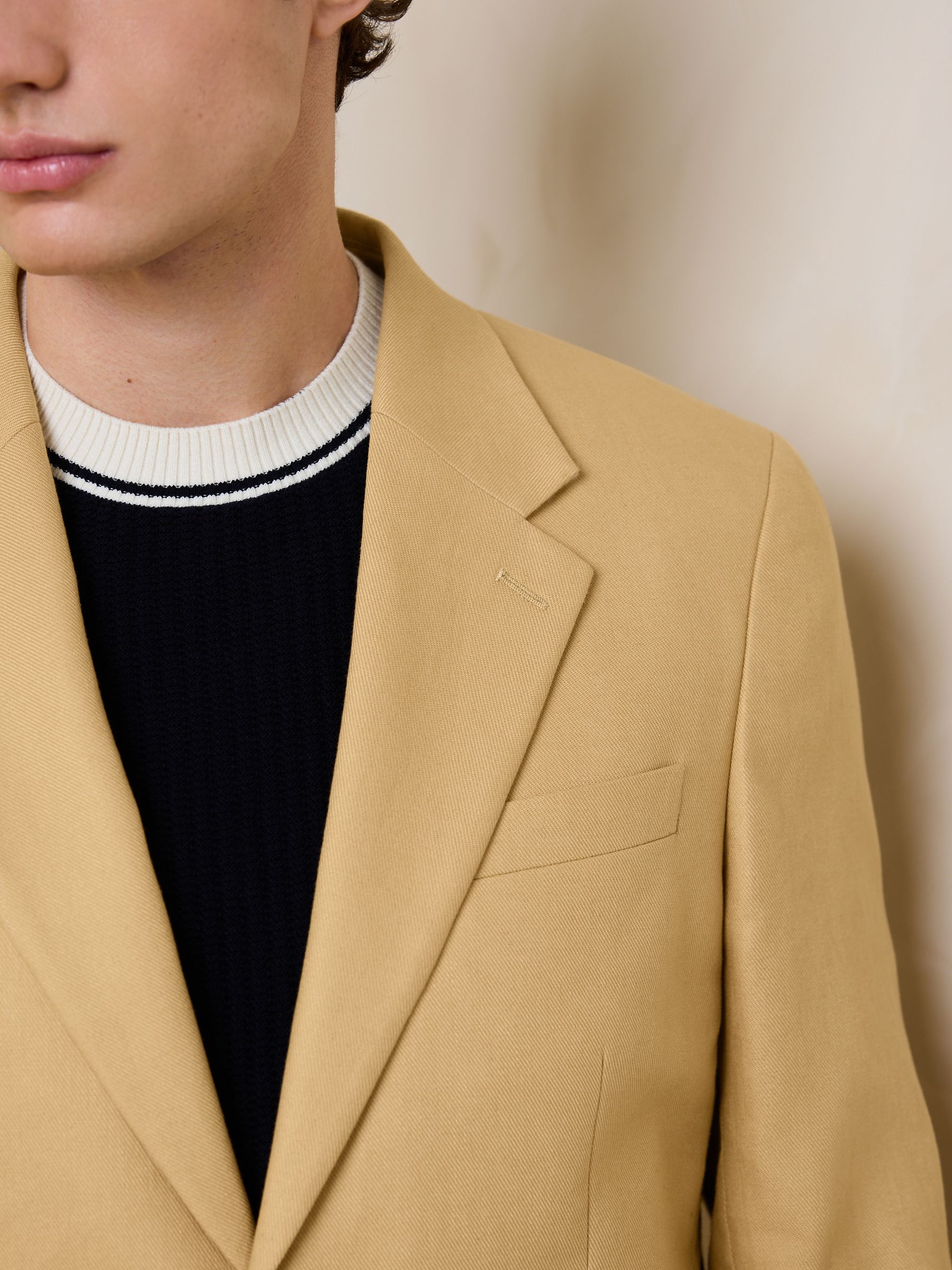 Buy Yellow N. Premium Tailored Fit Linen Cotton Suit Jacket from