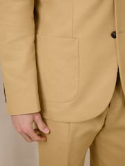 Желтый - N. Premium Tailored Fit Linen Cotton Suit Jacket - Изображение 6 13