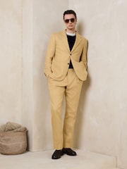 Желтый - N. Premium Tailored Fit Linen Cotton Suit Jacket - Изображение 7 13