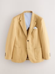 Желтый - N. Premium Tailored Fit Linen Cotton Suit Jacket - Изображение 8 13