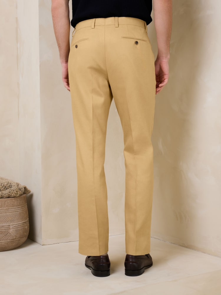 Желтый - N.Premium Tailored Fit Linen Cotton Suit Trousers - Изображение 2 10