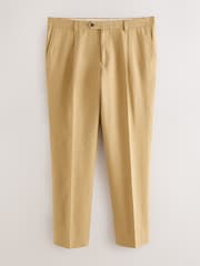 Желтый - N.Premium Tailored Fit Linen Cotton Suit Trousers - Изображение 6 10