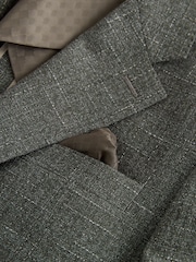 Green N. Premium Tailored Fit Wool Blend Textured Suit Jacket - Image 10 of 11