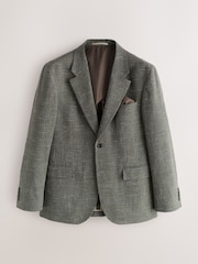 Green N. Premium Tailored Fit Wool Blend Textured Suit Jacket - Image 6 of 11